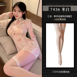 霏慕撕扯爱欲透视连身网衣图片 7